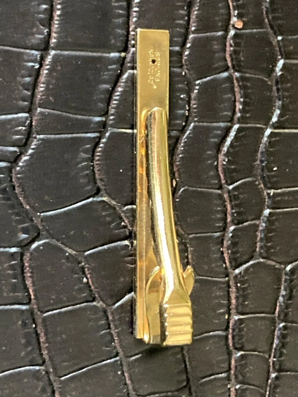 Vintage R.F. Simmons Karatclad Gold Electroplate Cufflinks & La Mode Tie Bar Set